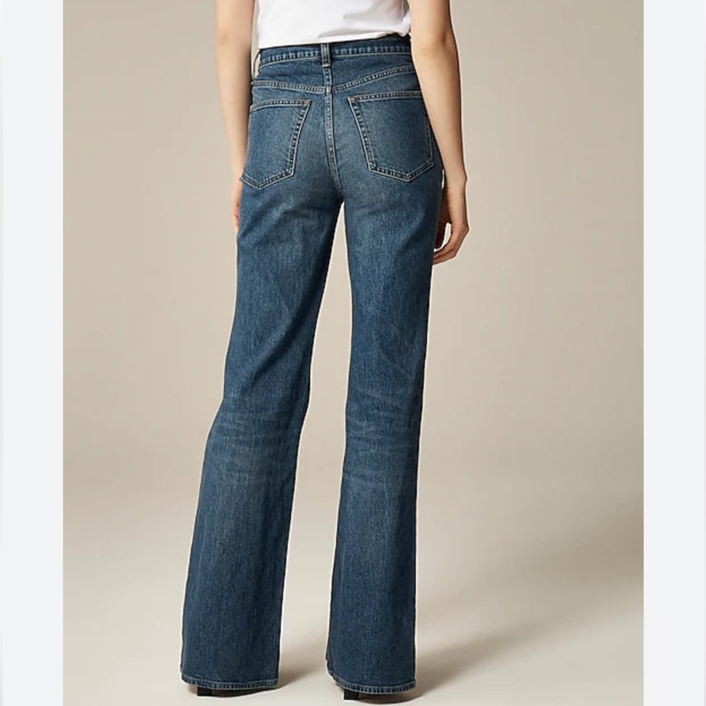 J Crew Medium Wash Full Length Wide-Leg Jeans, Size 29T